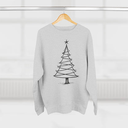 Minimal Sketch Christmas Tree Sweatshirt