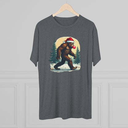 Christmas Bigfoot T-Shirt – Santa Hat Sasquatch Holiday Tee