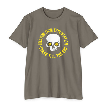 Skull Exploration T-Shirt | Unisex Tee for Adventurers, Fun Graphic Tee, Unique Gift for Explorers, Perfect for Casual Days, Evolution Theme