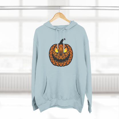 Pumpkin Mandala Hoodie — Halloween Jack-O'-Lantern Fleece Pullover