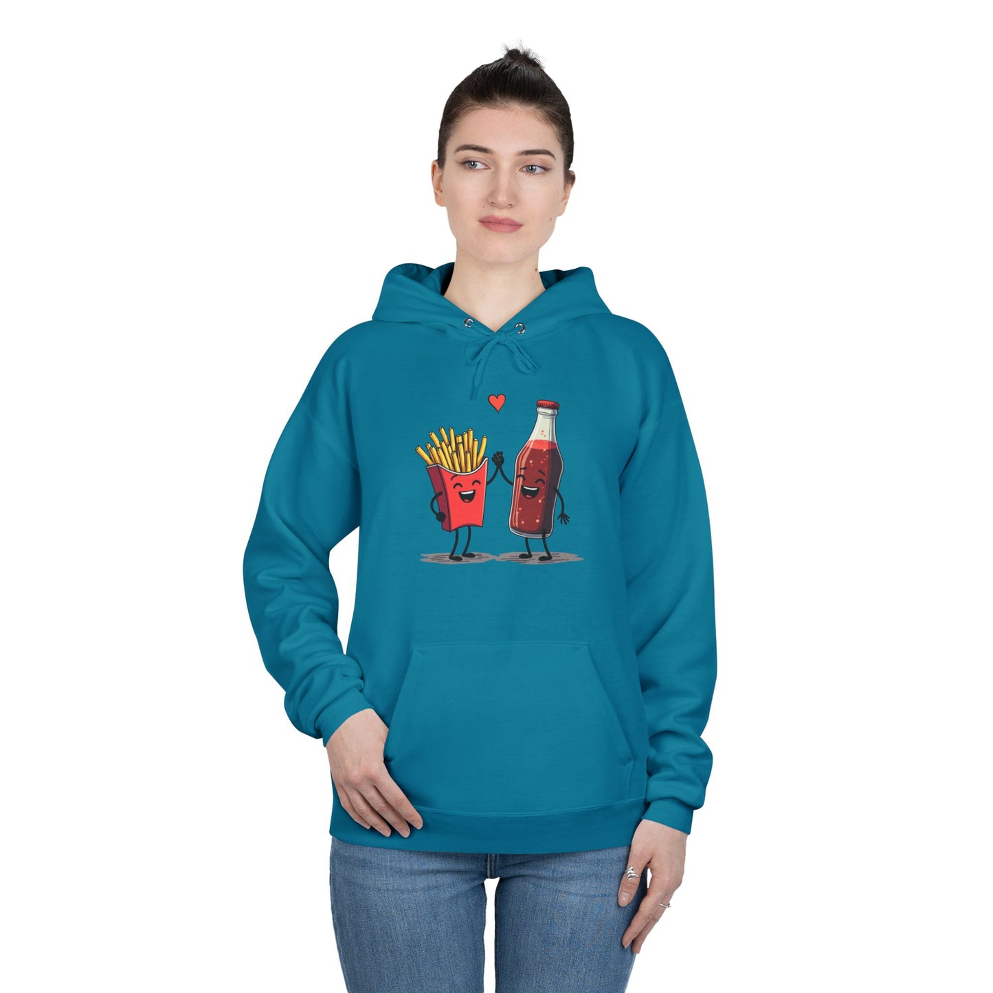 Fries and Soda Love, Unisex EcoSmart® Pullover Hoodie Sweatshirt