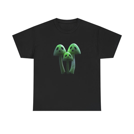 Glowing Ghost Mushroom Tee - Unisex Heavy Cotton T-Shirt, Funny Shirt, Unique Gift, Outdoor Adventure Wear, Halloween Shirt