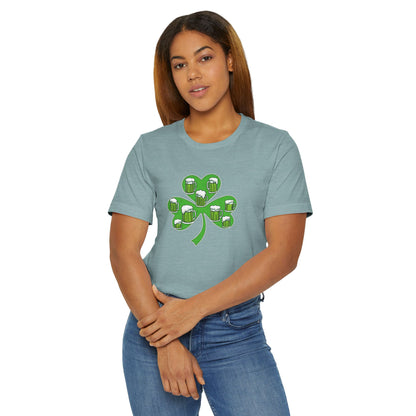 Lucky Green Beer Clover, Unisex Jersey T-Shirt