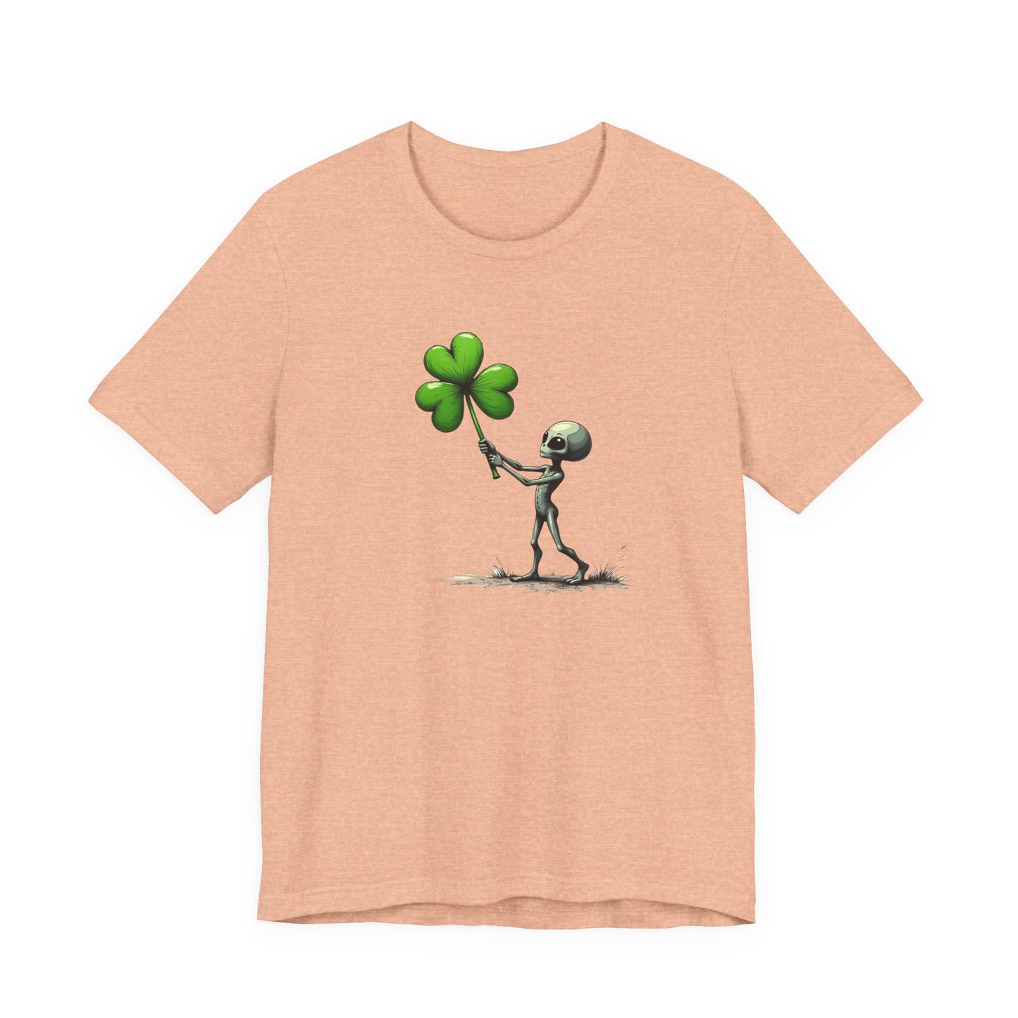 Alien Holding Clover T-Shirt — Cute St. Patrick’s Day Graphic Tee