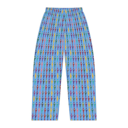 Women's Nutcracker Pajama Pants — Colorful Retro Micro People All-Over Print Lounge Pants