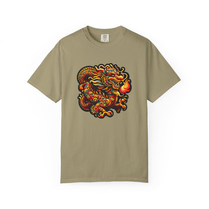 Dragon, Unisex Dragon Graphic T-Shirt - Colorful Garment-Dyed Tee - Psychonaut Swag
