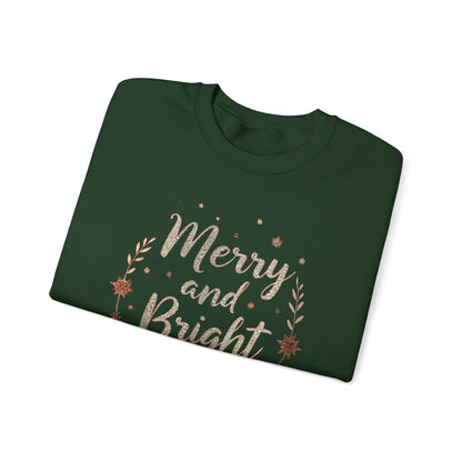 Merry and Bright Crewneck Sweatshirt — Holiday Christmas Sweatshirt