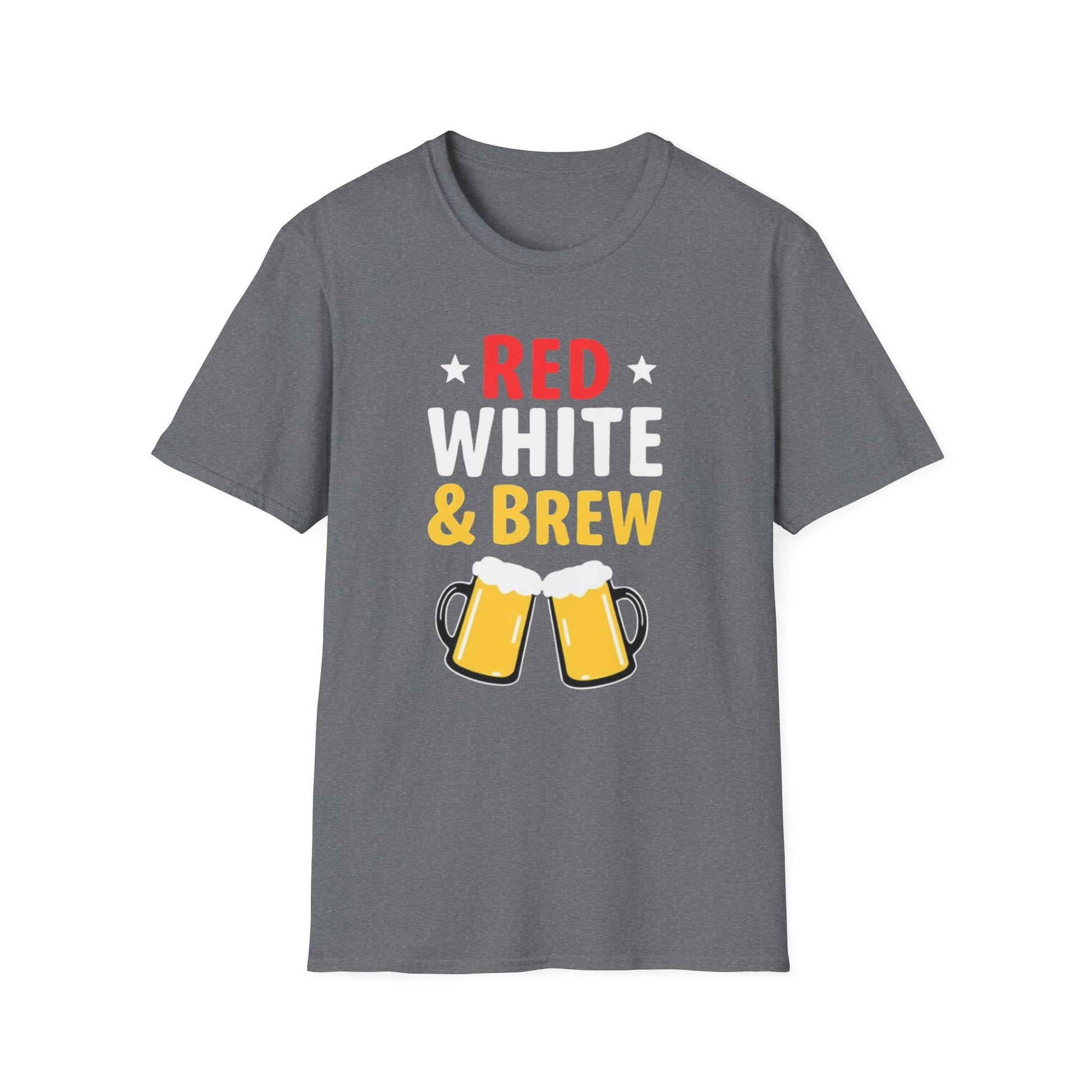 Red White & Brew Shirt, Gift for Dad, Fourth of July Apparel, BBQ Party Wear - Psychonaut Swag