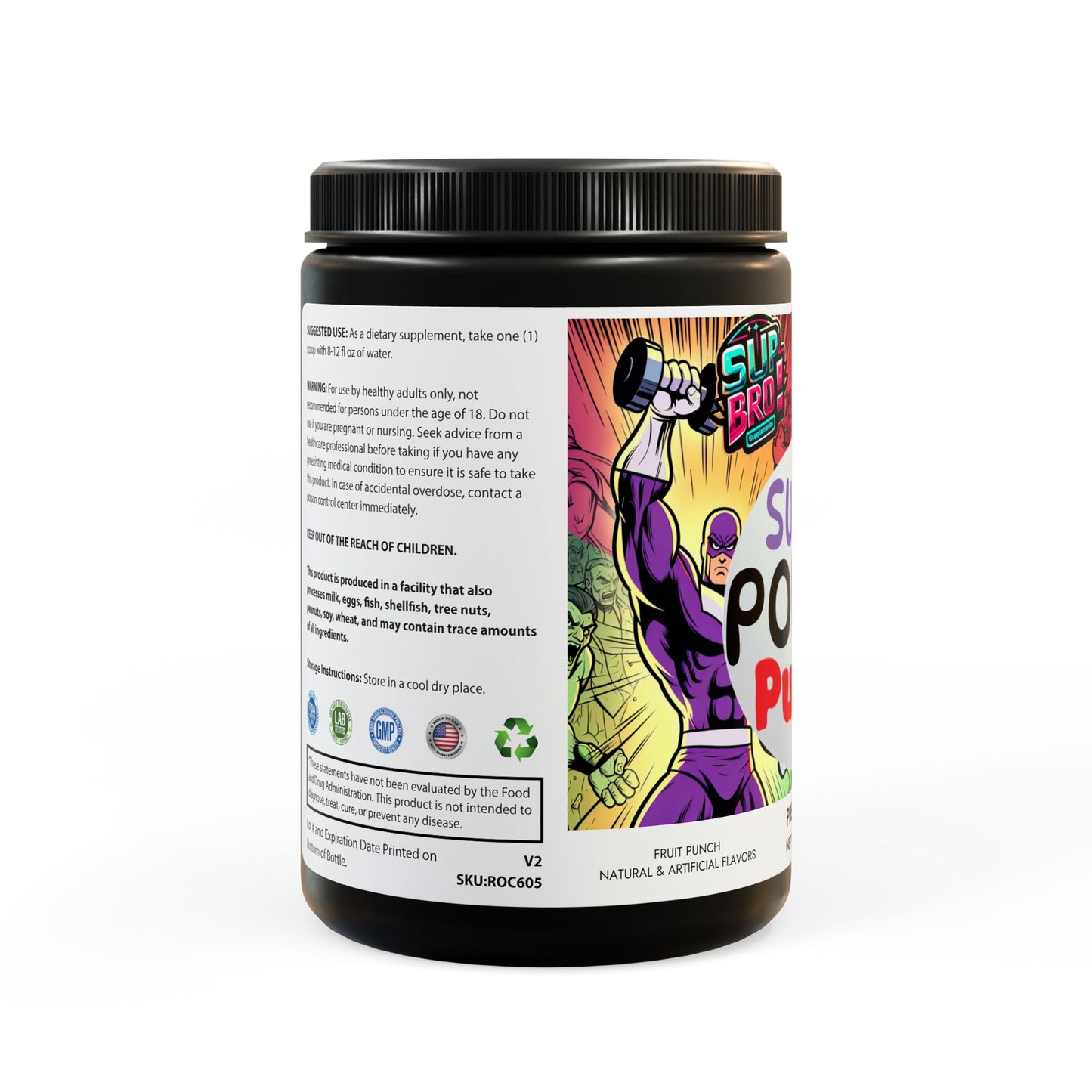 Pre-Workout Supplement — Super Power Punch (Fruit Punch, 204g)