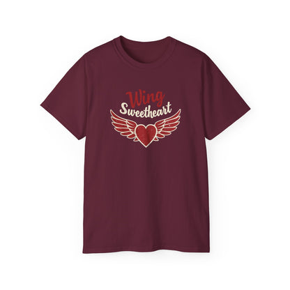 Wing Sweetheart Unisex Ultra Cotton Tee | Cute Graphic Shirt, Valentine's Day Gift, Trendy Casual Wear, Heart Theme Apparel, Unique T-Shirt - Psychonaut Swag