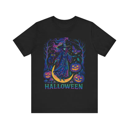 Halloween Witch Graphic Tee, Spooky T-Shirt, Unisex Short Sleeve Shirt, Halloween Costume, Pumpkin Shirt, Fall Festival Apparel