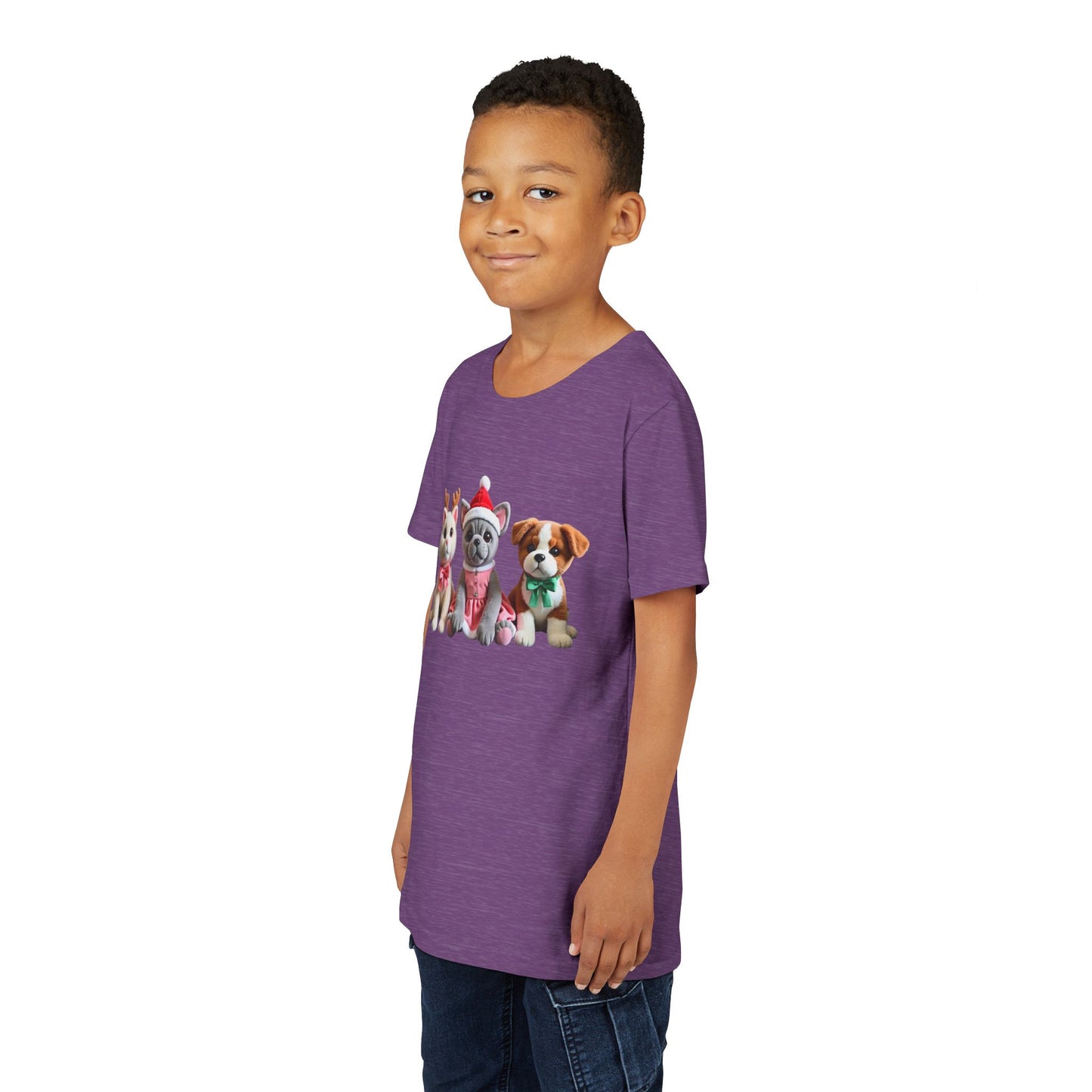 Kids Christmas Puppy Tee — Cute Festive Dogs in Santa Hats