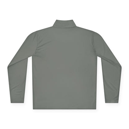 Sports Massage, Quarter-Zip Pullover — Vintage Fishing Badge Logo