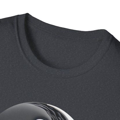 Blending good and evil, yin yang, Unisex Softstyle T-Shirt - Psychonaut Swag