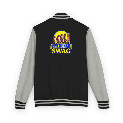 Psychonaut Swag, Small Biz, Vintage Unisex Heavyweight Letterman Jacket – Perfect for Team Spirit, Casual Outings, Gifts, College Events, Personalized Style