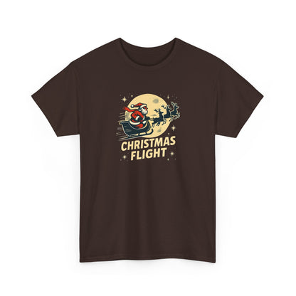 Christmas Flight T-Shirt — Santa Sleigh Retro Holiday Graphic Tee