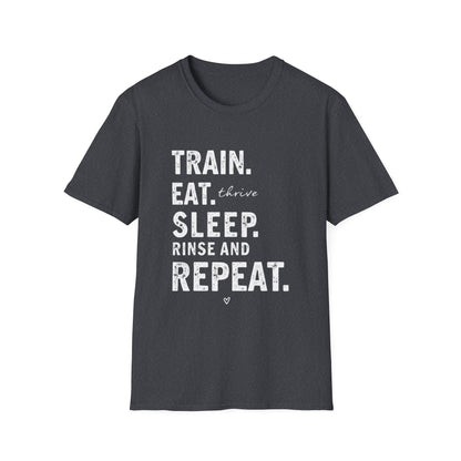 Train Eat Sleep Repeat T-Shirt, Fitness Apparel, Gym Wear, Motivational Shirt, Casual Unisex Tee - Psychonaut Swag