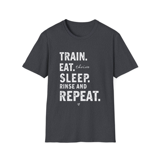 Train Eat Sleep Repeat T-Shirt, Fitness Apparel, Gym Wear, Motivational Shirt, Casual Unisex Tee - Psychonaut Swag
