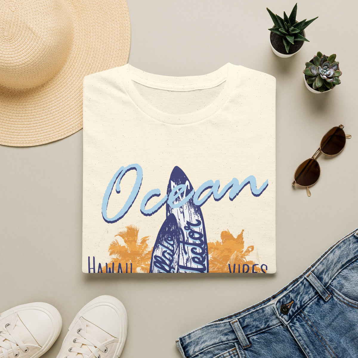 Ocean Surfboard Tee — Hawaii Vibes Beach Attraction T-Shirt