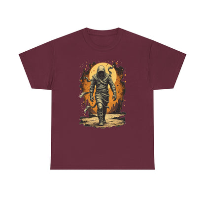 Mummy Walk Vintage Graphic Tee — Space Explorer Moonlit Sci‑Fi Shirt