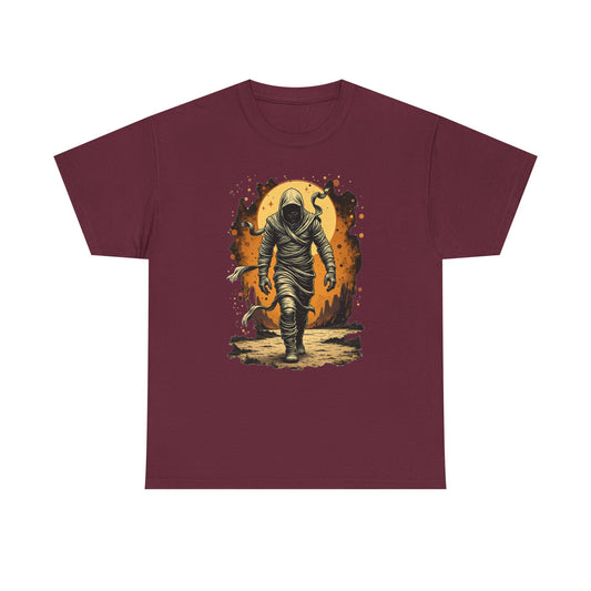 Mummy Walk Vintage Graphic Tee — Space Explorer Moonlit Sci‑Fi Shirt