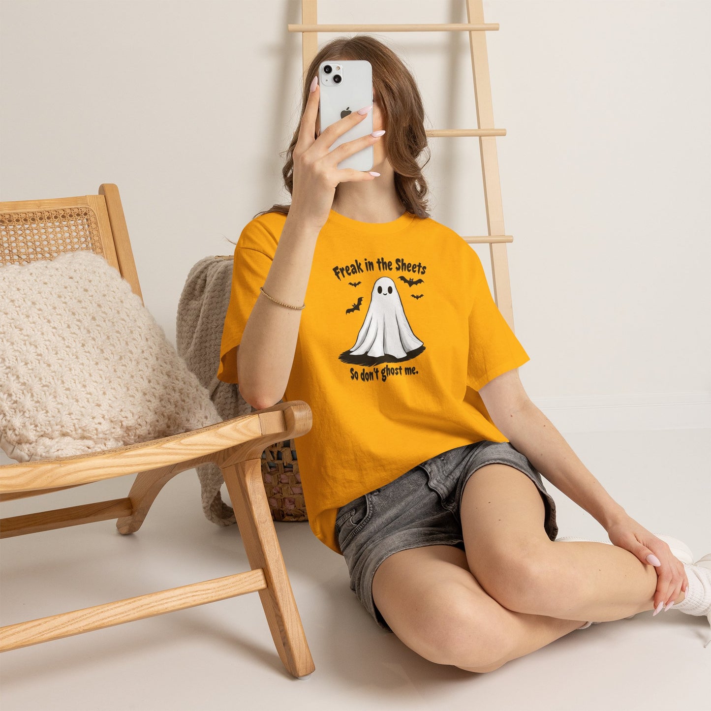 Ghost Tee — “Freak in the Sheets, So Don’t Ghost Me” Halloween Graphic T-Shirt