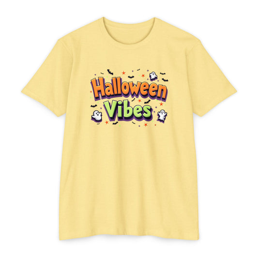 Halloween Vibes Unisex T-Shirt, Spooky Tee, Fall Fashion, Halloween Party Shirt, Gift for Ghost Lovers, Casual Autumn Wear