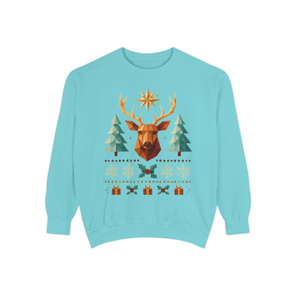Reindeer Forest Sweatshirt — Vintage Holiday Moose Crewneck