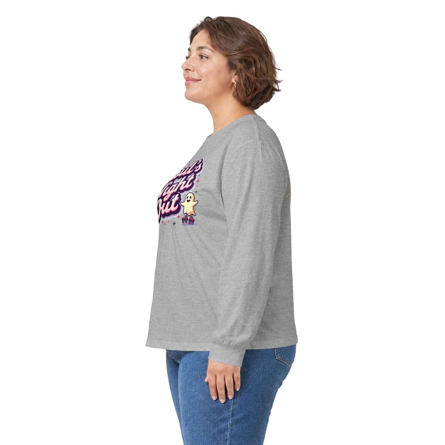 Ghoul's Night Out Long Sleeve Tee — Cute Halloween Ghost Graphic Shirt
