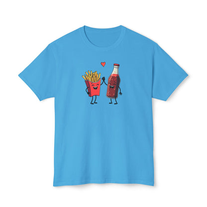 Fries & Soda Love T-Shirt — Cute Cartoon Food Couple Tee