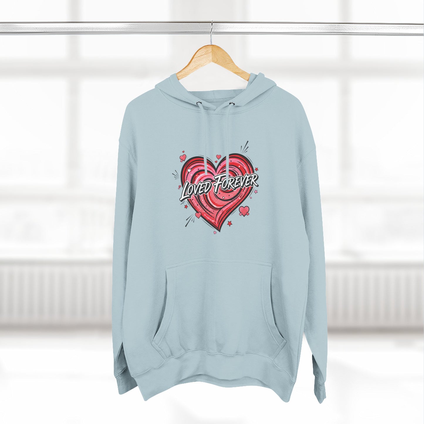 Love Forever Heart Hoodie — Vintage Tattoo Style Valentine's Sweatshirt
