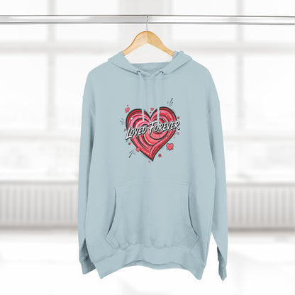 Love Forever Heart Hoodie — Vintage Tattoo Style Valentine's Sweatshirt