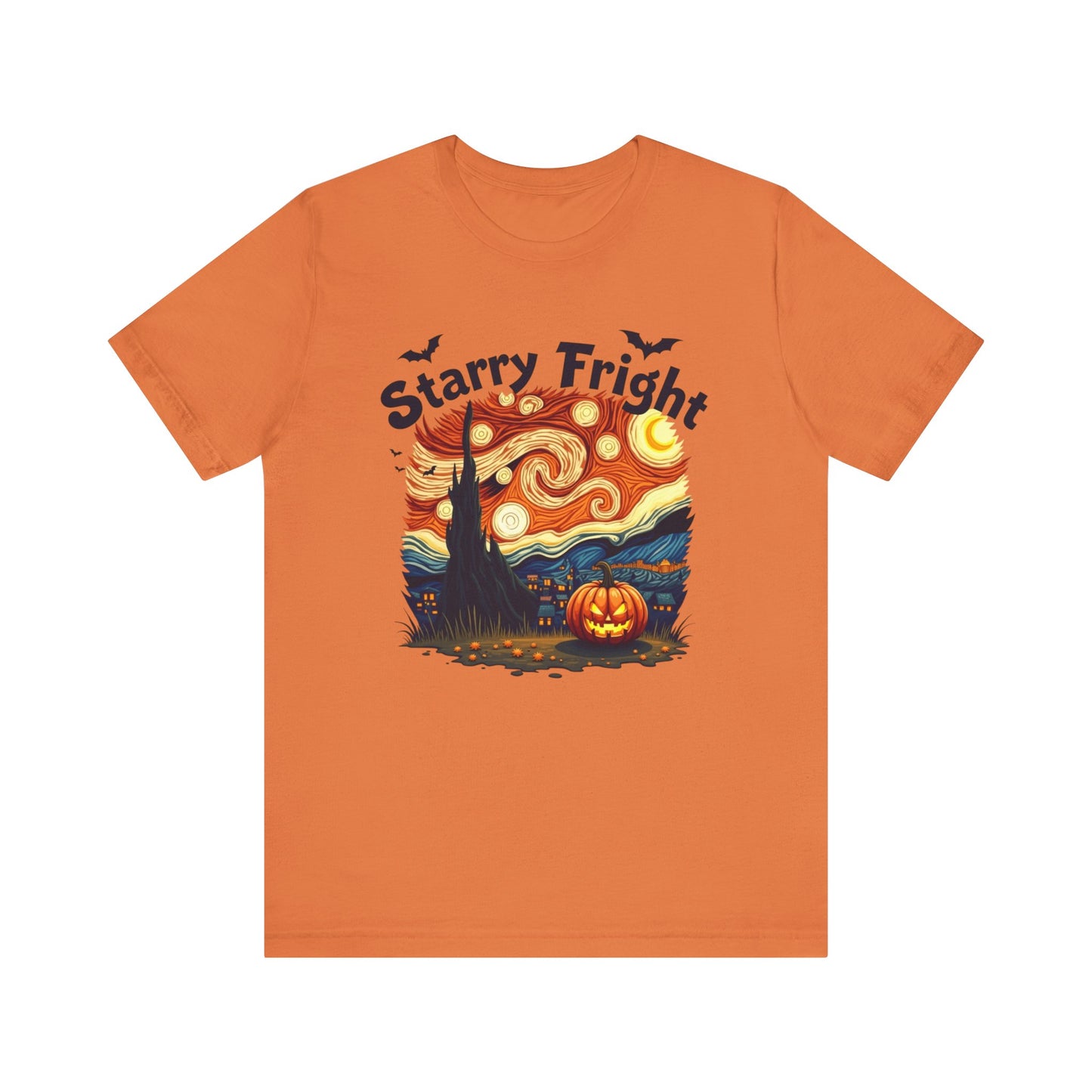 Starry Fright Halloween Tee, Unisex Ghost Graphic Shirt, Spooky Fall Fashion, Halloween Costume Tee, Pumpkin Art T-Shirt, Gift for [...]