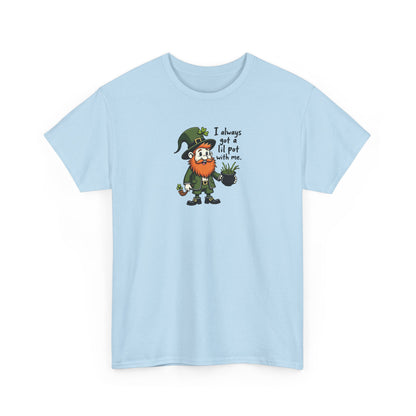 St. Patrick’s Day Leprechaun T‑Shirt — “I Always Get A Little Pat With Me” Funny Irish Tee