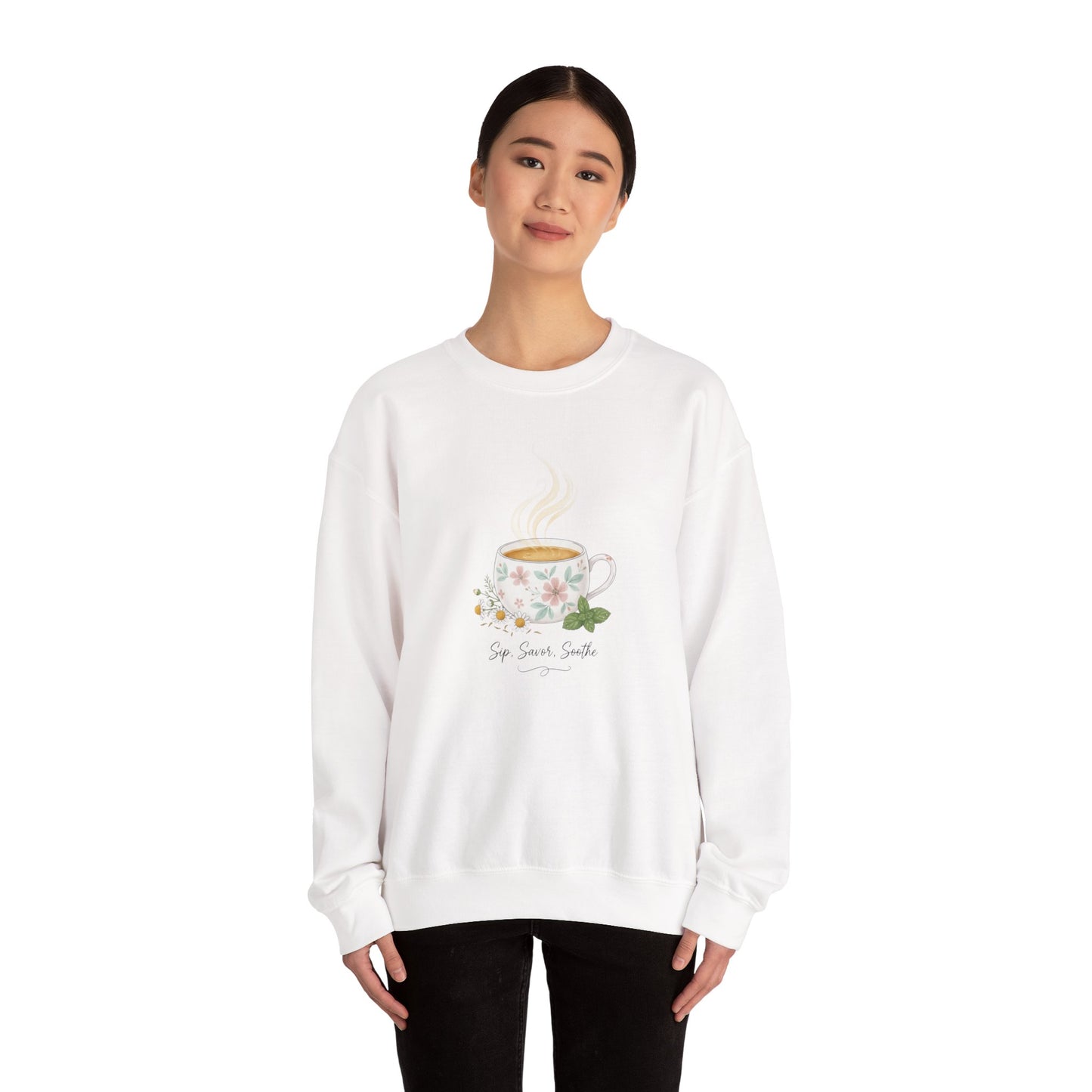 Sip and Soothe, Unisex Heavy Blend™ Crewneck Sweatshirt