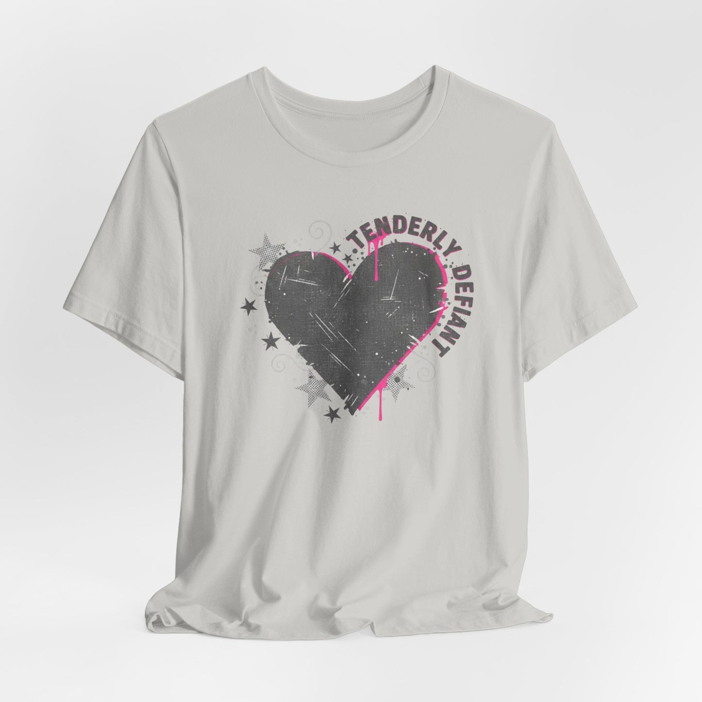 Tenderly DeFallen Heart Tee — Grunge Heart Graphic T-Shirt