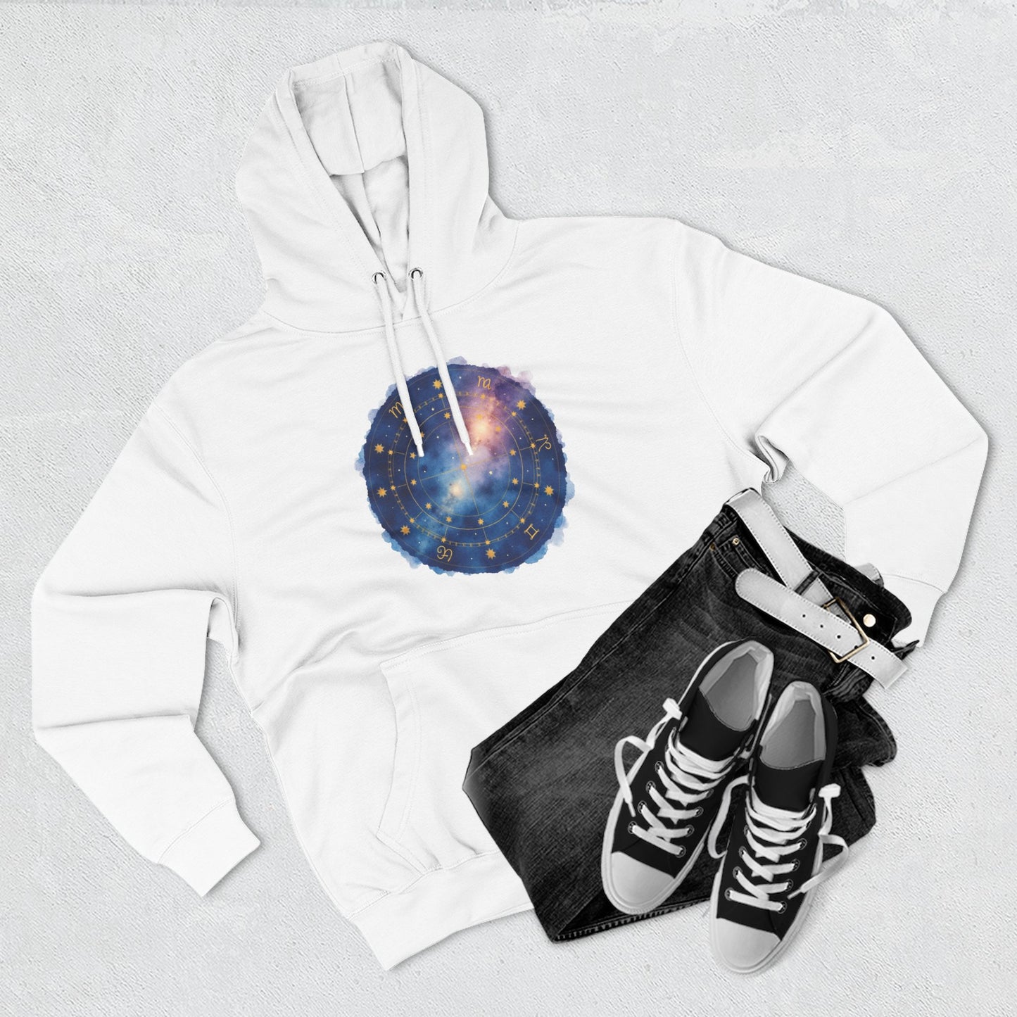 Galaxy Constellation Hoodie — Cosmic Star Map Fleece Pullover
