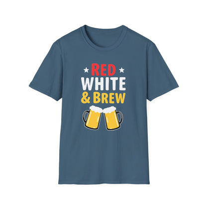 Red White & Brew Shirt, Gift for Dad, Fourth of July Apparel, BBQ Party Wear - Psychonaut Swag