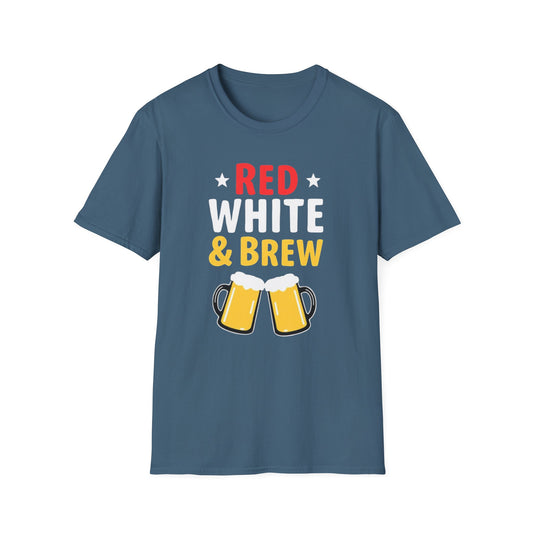Red White & Brew Shirt, Gift for Dad, Fourth of July Apparel, BBQ Party Wear - Psychonaut Swag