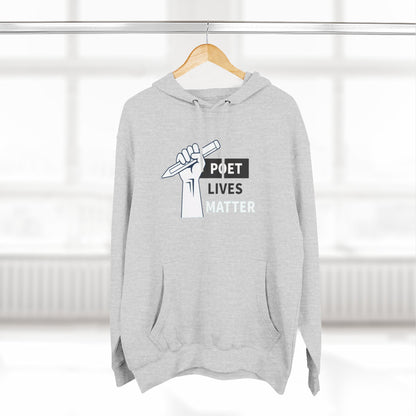 Poet Lives Hoodie — Minimalist Writer Fist Pen Graphic Pullover