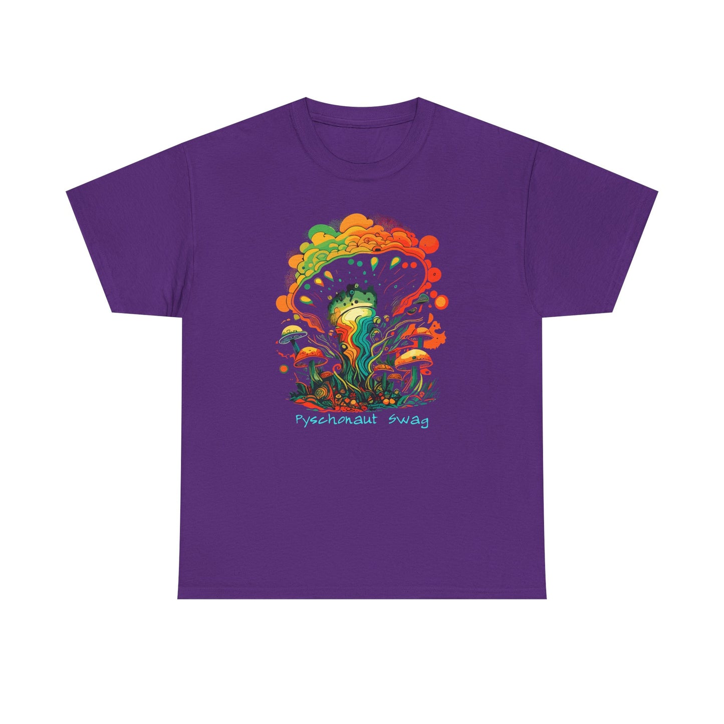 Trippy Mushroom Vibes, Unisex Heavy Cotton Tee