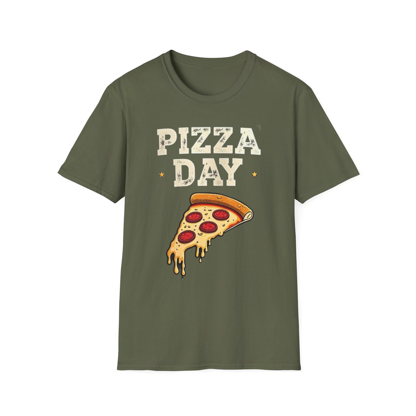 Pizza Day Unisex Softstyle T-Shirt | Fun Foodie Shirt for Pizza Lovers, Casual Wear, Gift for Food Enthusiasts, Celebration Apparel