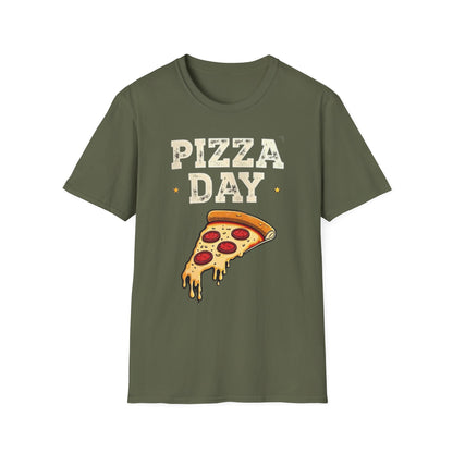 Pizza Day Unisex Softstyle T-Shirt | Fun Foodie Shirt for Pizza Lovers, Casual Wear, Gift for Food Enthusiasts, Celebration Apparel
