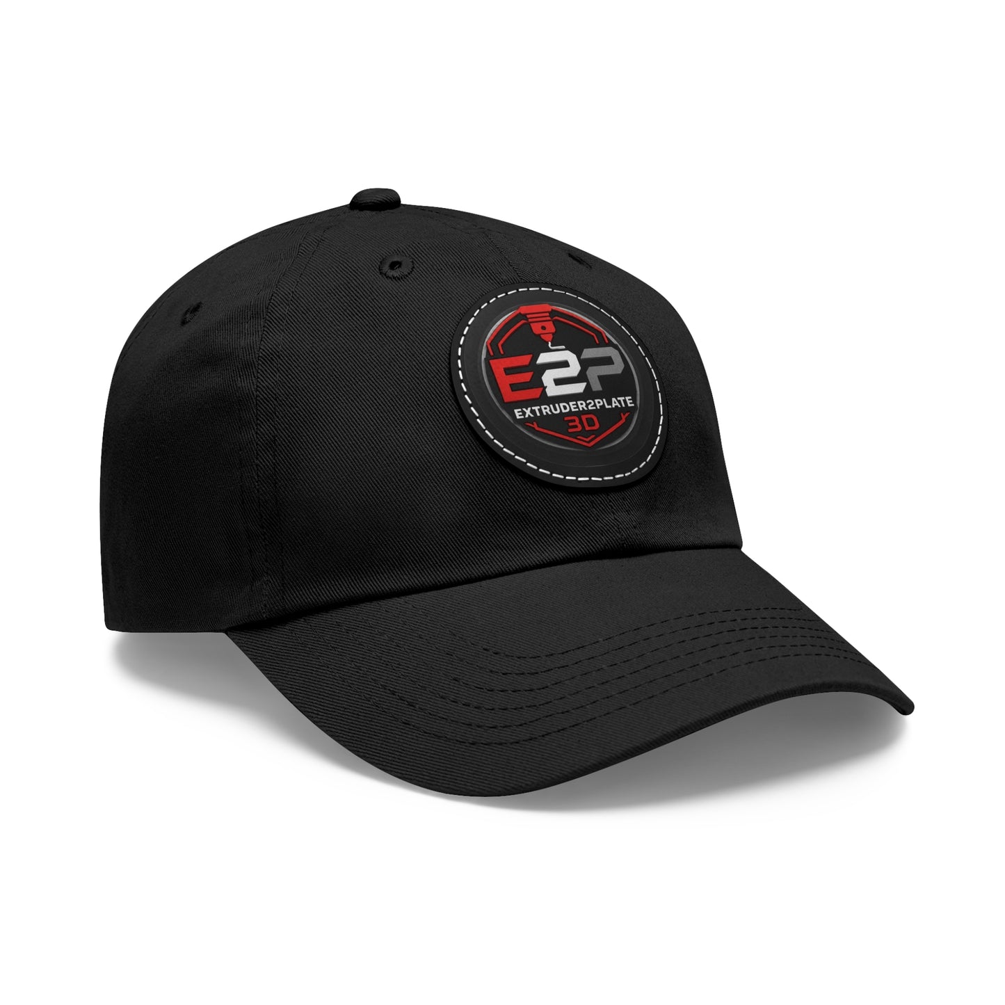 Extruder2Plate, Dad Hat with Leather Patch (Round)