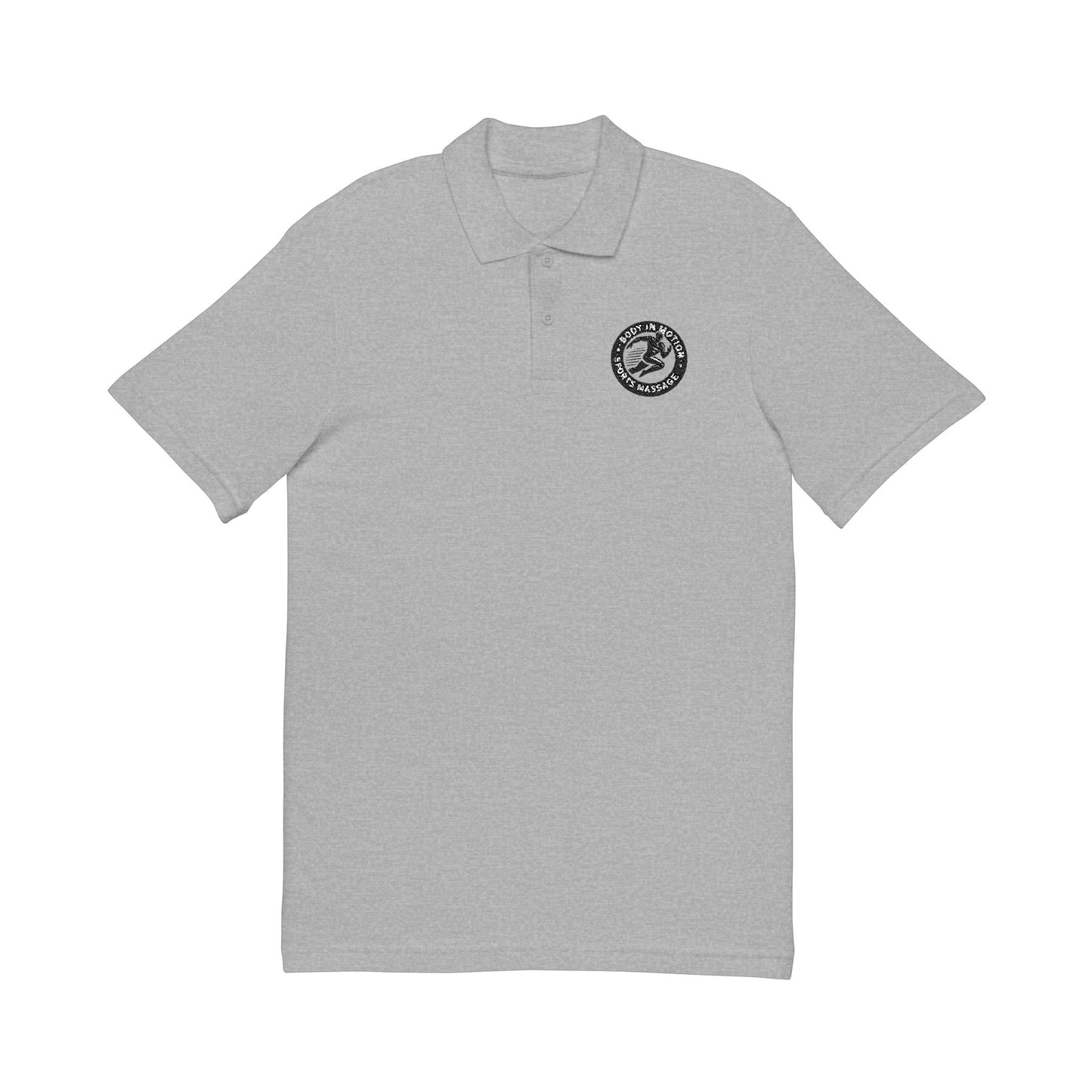 Sports Massage, Embroidered Crest Polo Shirt — Classic White Chest Logo