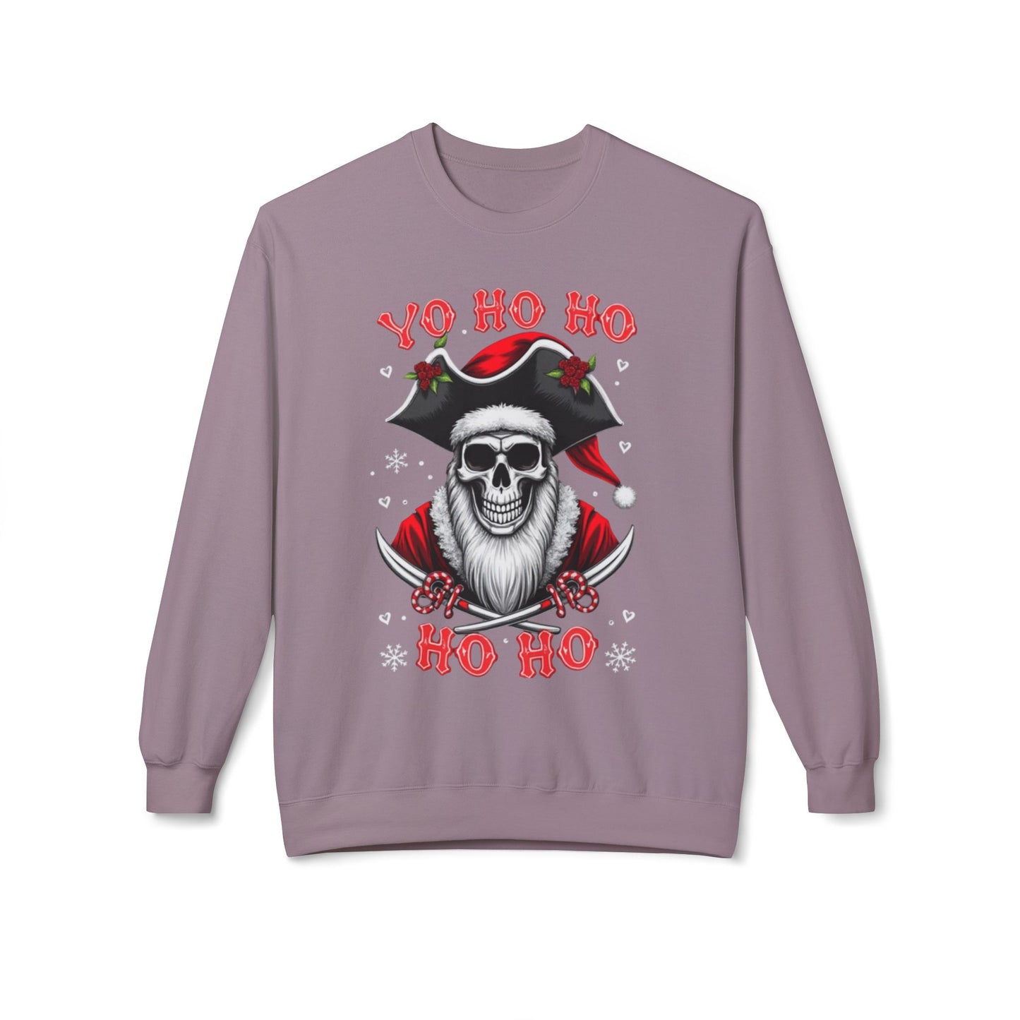 Skeleton Santa, Yo ho ho, Crewneck Sweatshirt — "Yo Ho Ho" Gothic Christmas Pullover