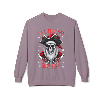 Skeleton Santa, Yo ho ho, Crewneck Sweatshirt — "Yo Ho Ho" Gothic Christmas Pullover