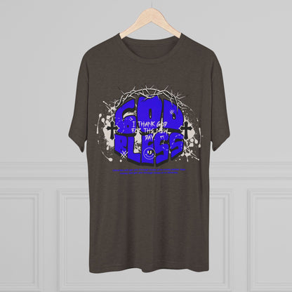God Bless graphic, Unisex Tri-Blend Crew Tee