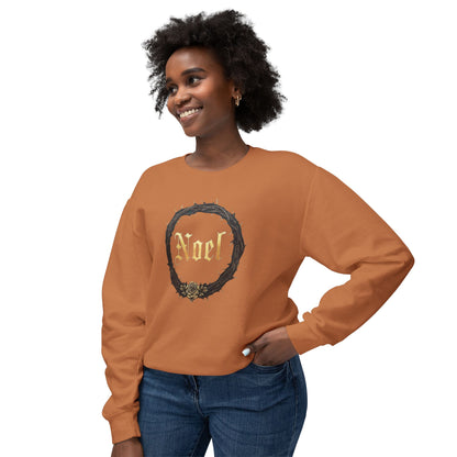 Noel Christmas Sweatshirt — Green Velvet Wreath Holiday Crewneck