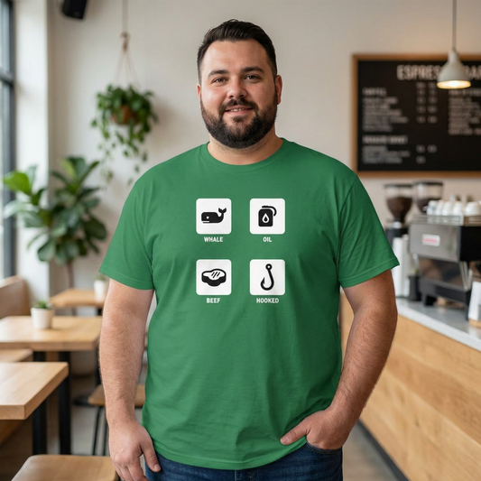 Whale, Oil, Beef, Hooked Icon Graphic Tee